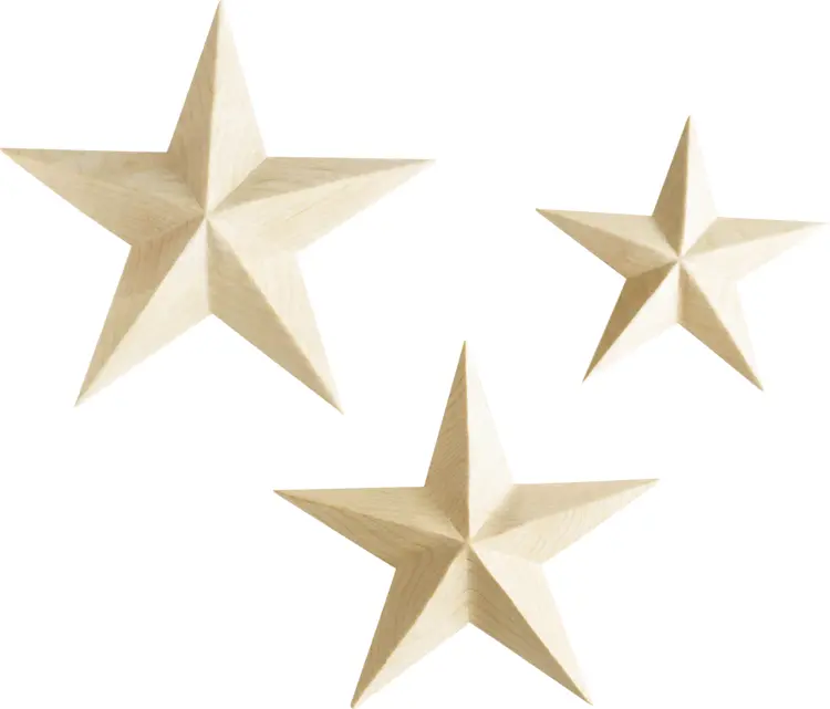 Three Wooden Stars Decoration