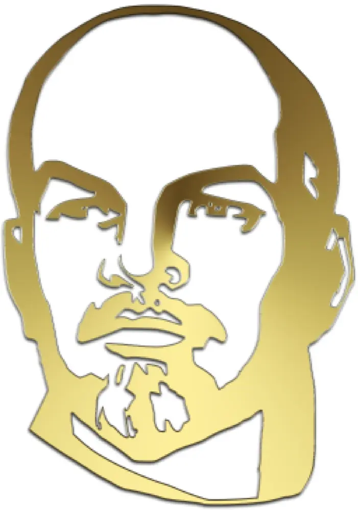 Gold Face Outline Silhouette