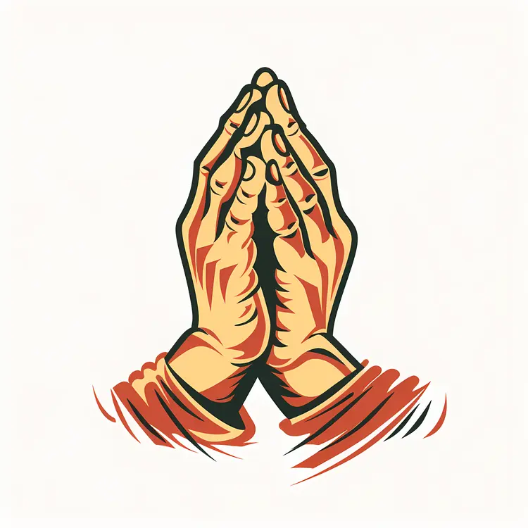 Colorful Praying Hands Symbol