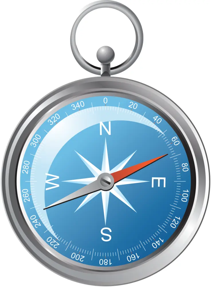 Silver Compass for Navigation and Exploration