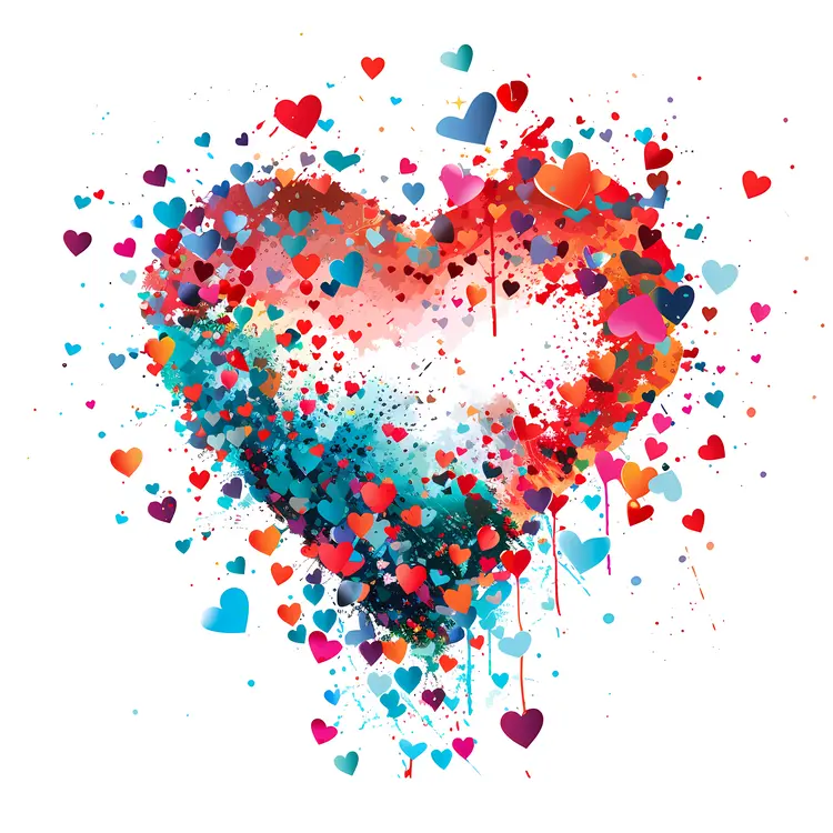 Colorful Heart Art Illustration