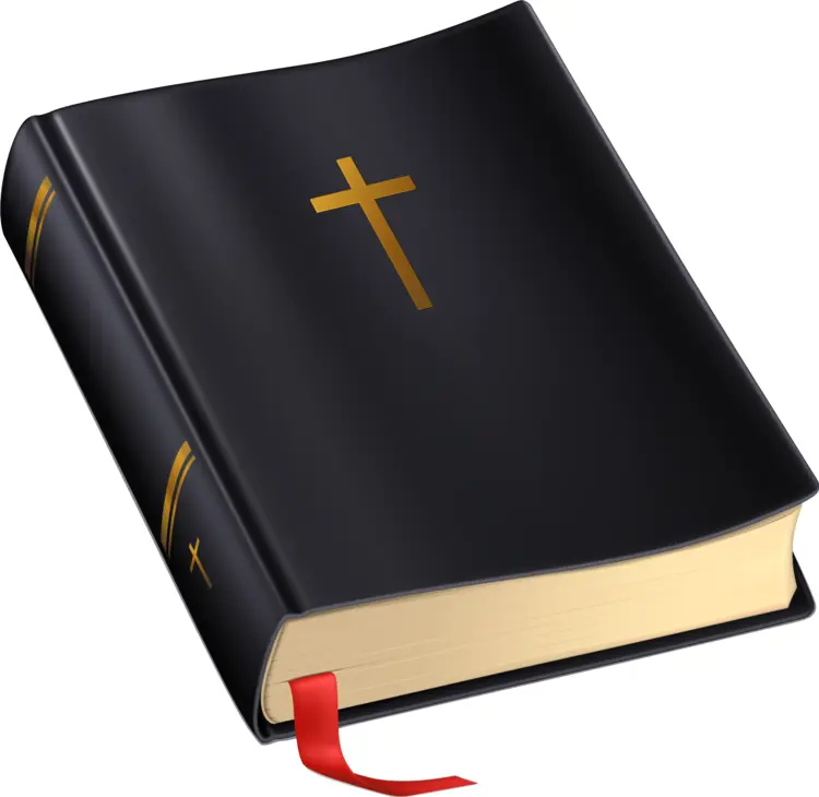 Holy Bible with Cross and Red Bookmark