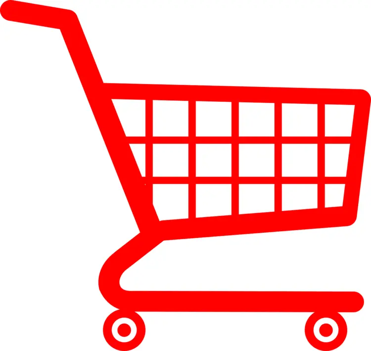 Red Shopping Cart for Retail and Grocery
