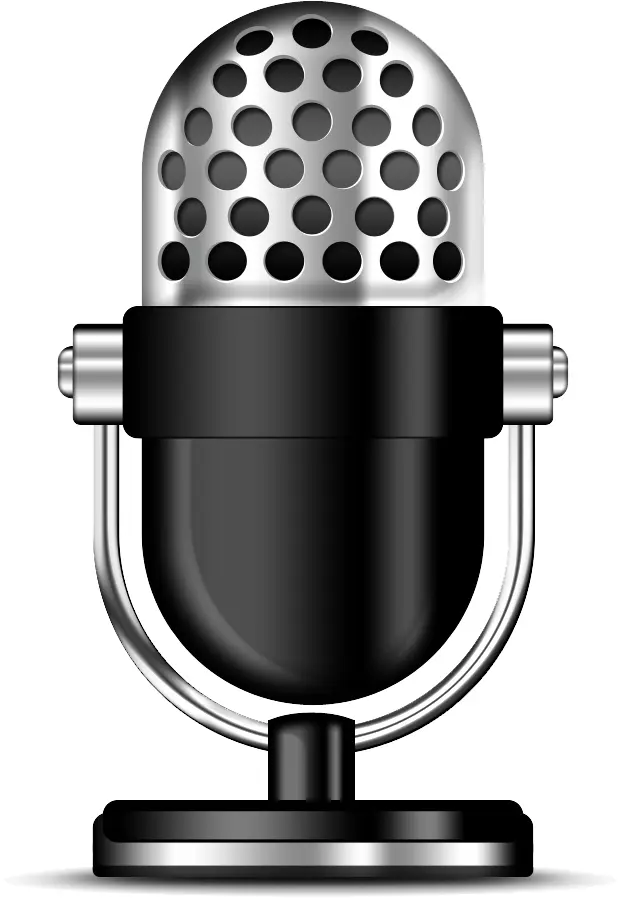 Retro Black Microphone on Stand