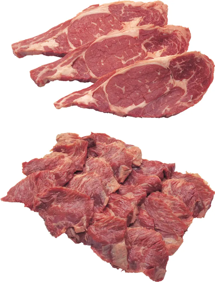 Ribeye Steak and Beef Chunks for Grilling