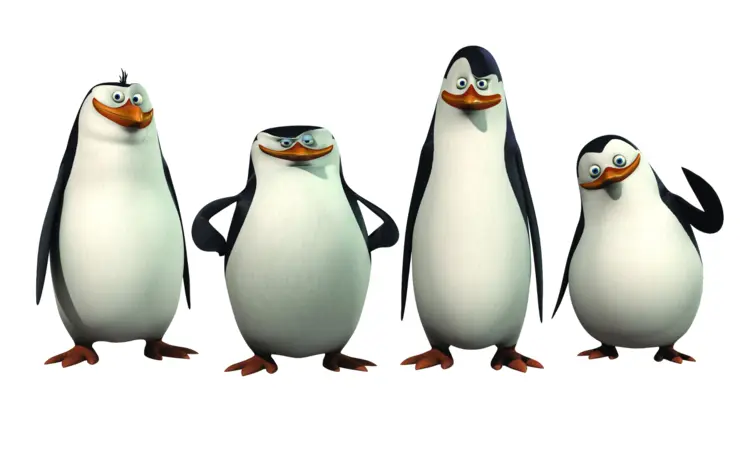 Group of Cartoon Penguins
