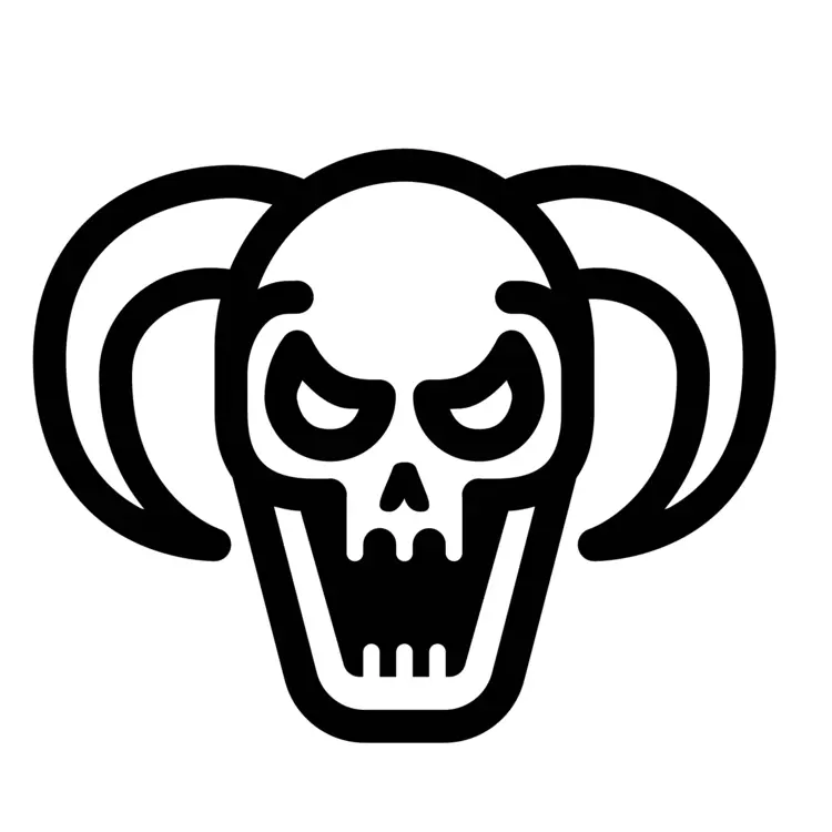 Skull with Horns Illustration