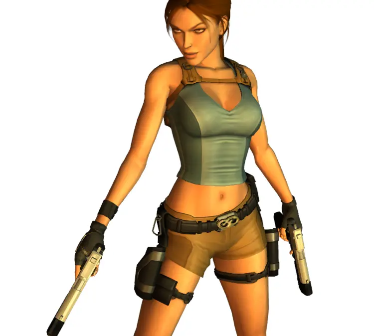 Female Adventurer with Guns in Action Pose