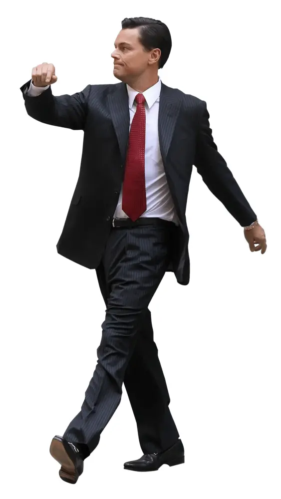 Confident Businessman Walking in Suit