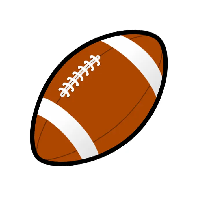 Brown Football with Black Outline