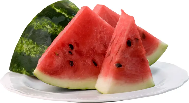 Red Watermelon Slices on Plate