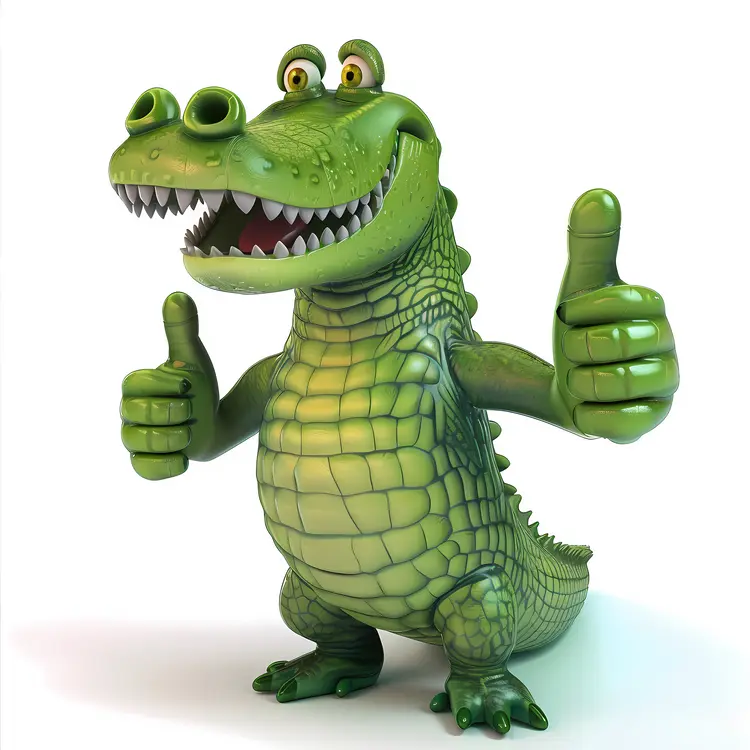 Happy Cartoon Crocodile