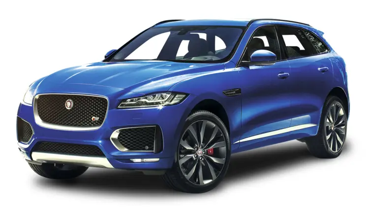 Blue Jaguar SUV