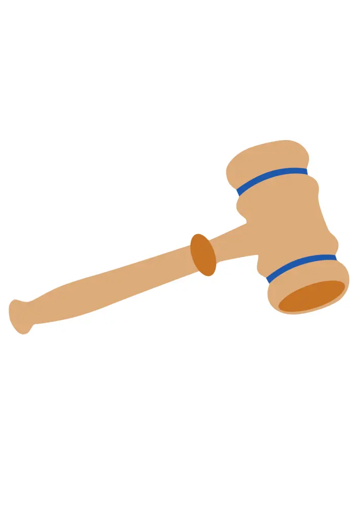 Wooden Gavel with Blue Bands