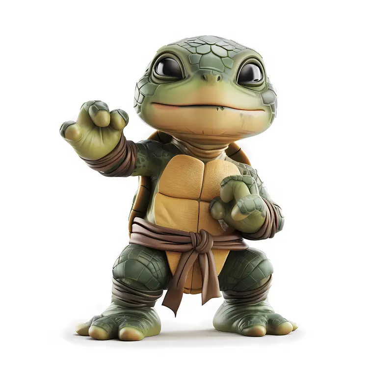 Cute Green Turtle Character