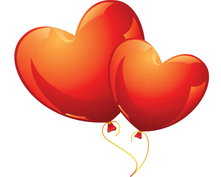 Two Red Heart Balloons