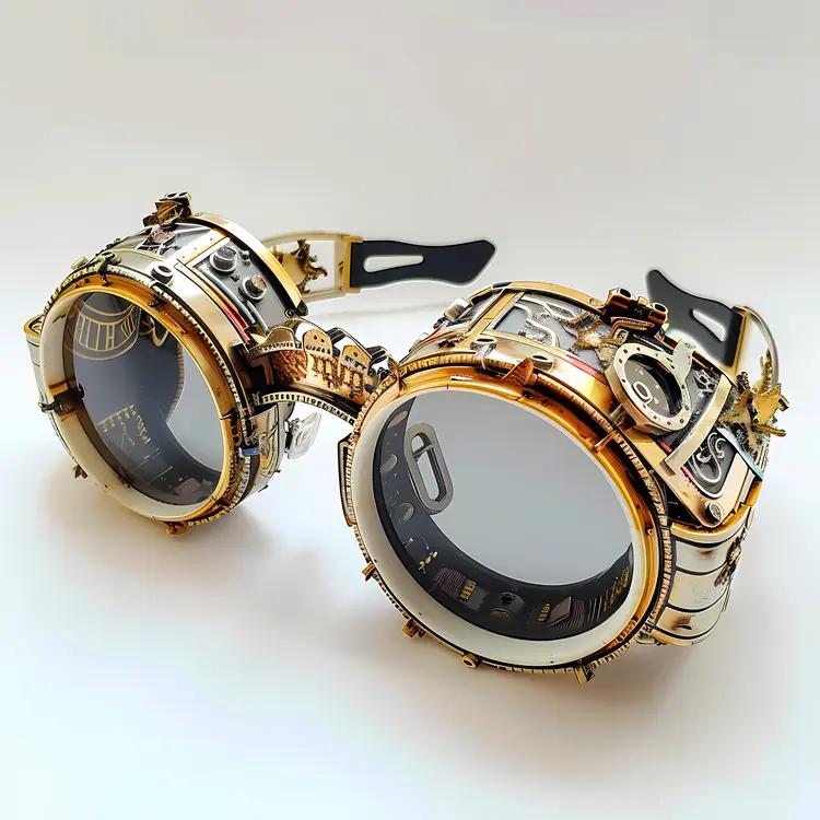 White and Bronze Steampunk Goggles