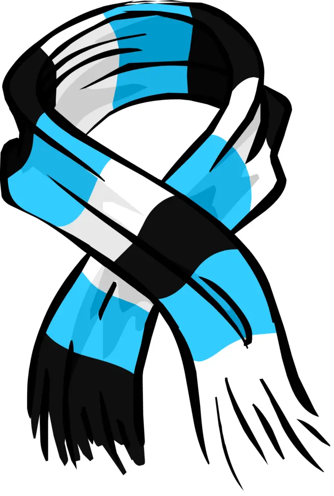Blue and Black Striped Scarf