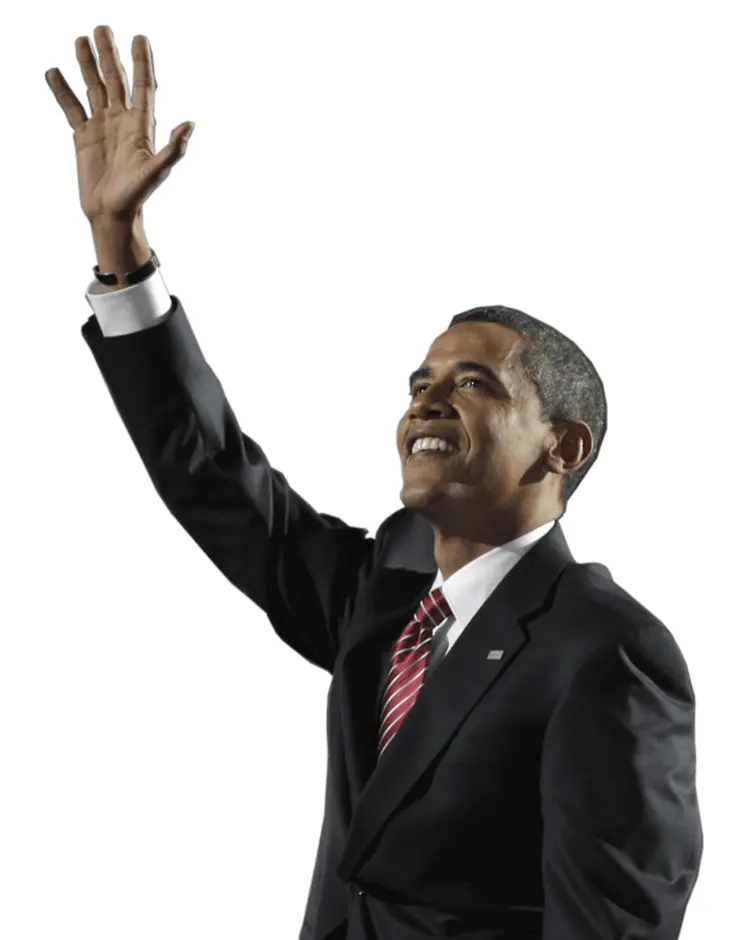 Person in Black Suit Waving