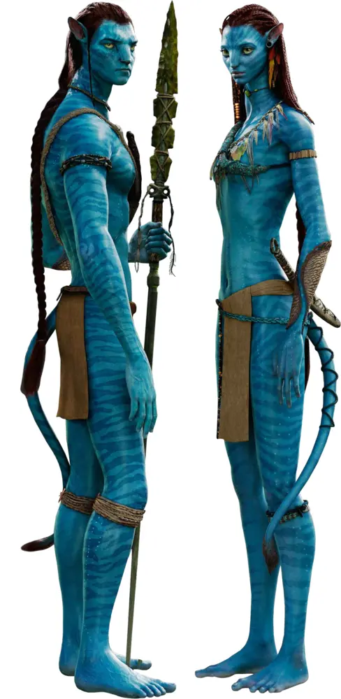 Two Blue Alien Characters