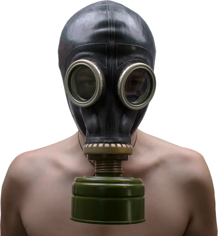 Person Wearing a Gas Mask