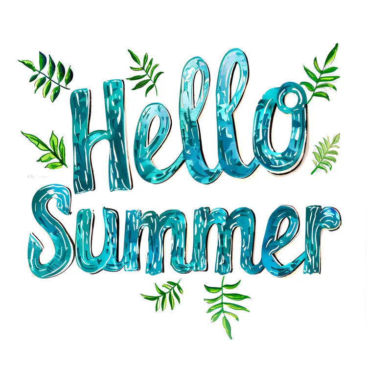 Hello Summer with Green Leaves