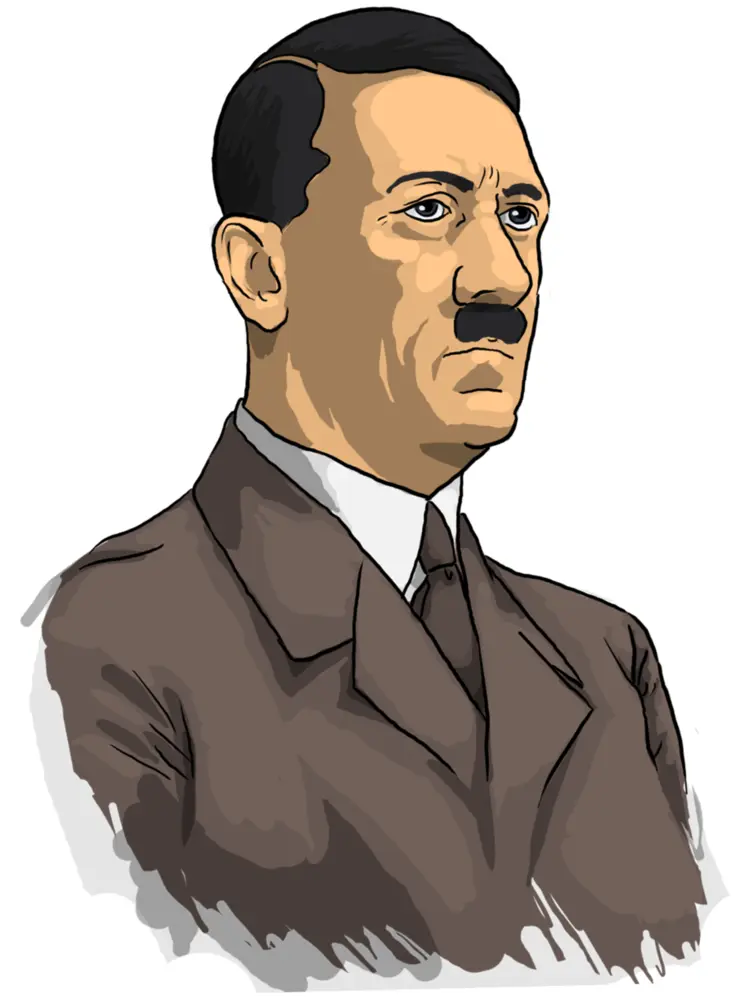Cartoon Portrait of a Man in Brown Suit