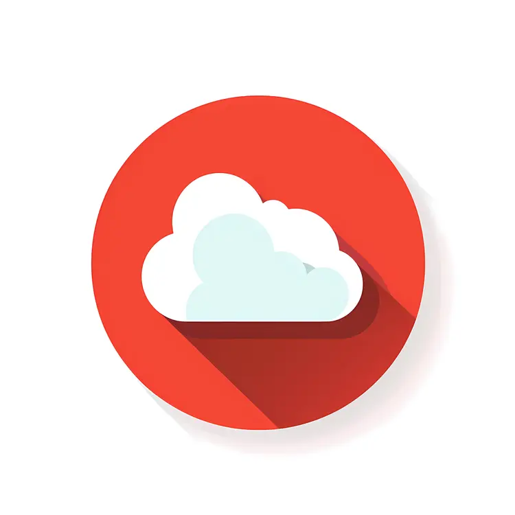 Cloud Icon in Red Circle