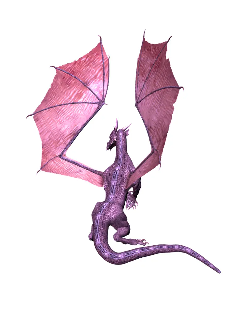 Flying Purple Dragon with Wings