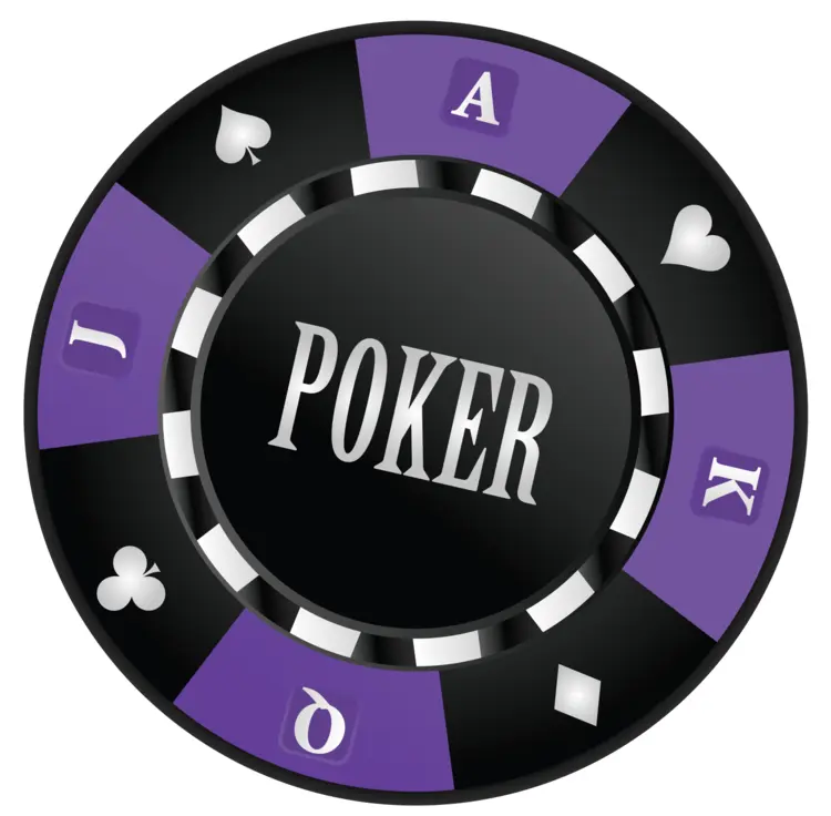 Black Poker Chip with Letters