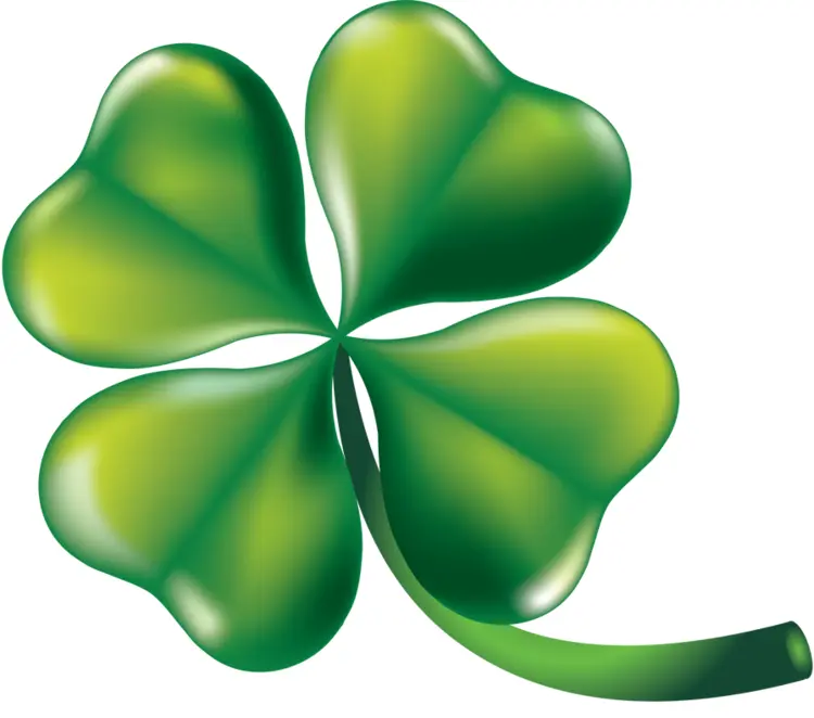 Green Four-Leaf Clover Symbol for St. Patrick's Day