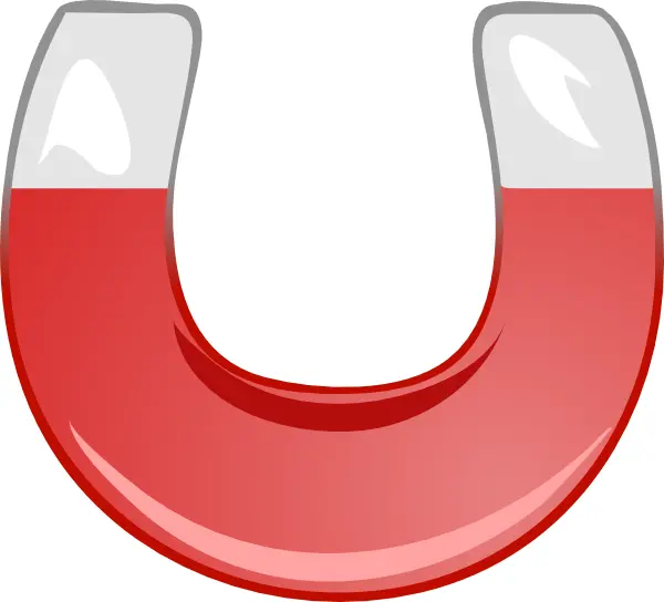 Red and White Horseshoe Magnet Illustration