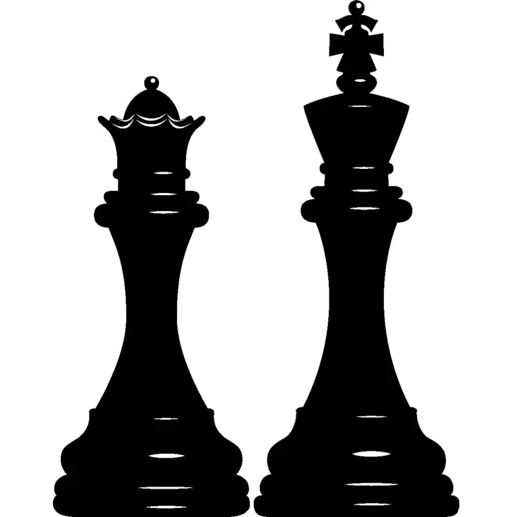 Black King and Queen Chess Pieces