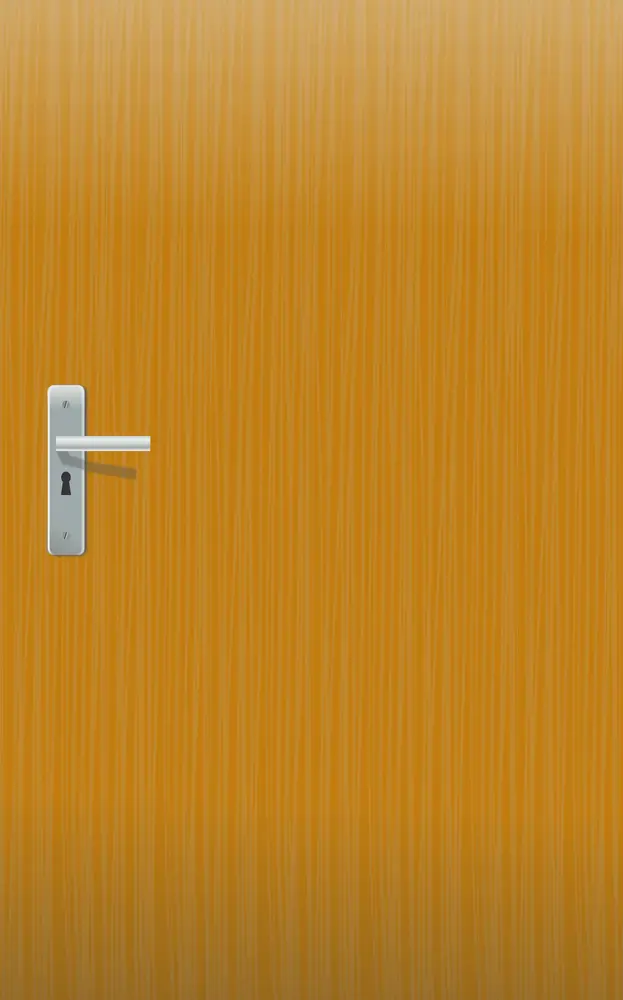Closed Wooden Door with Handle