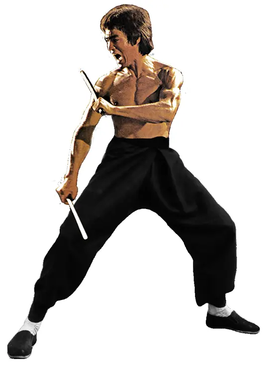 Man with Nunchaku in Action Pose