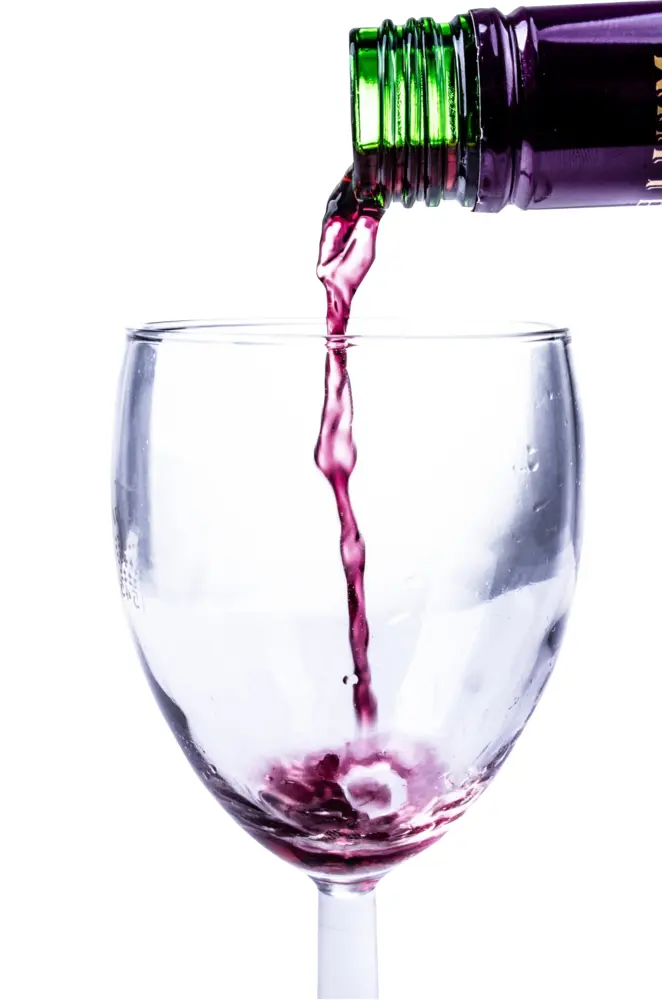 Pouring Red Wine into Glass