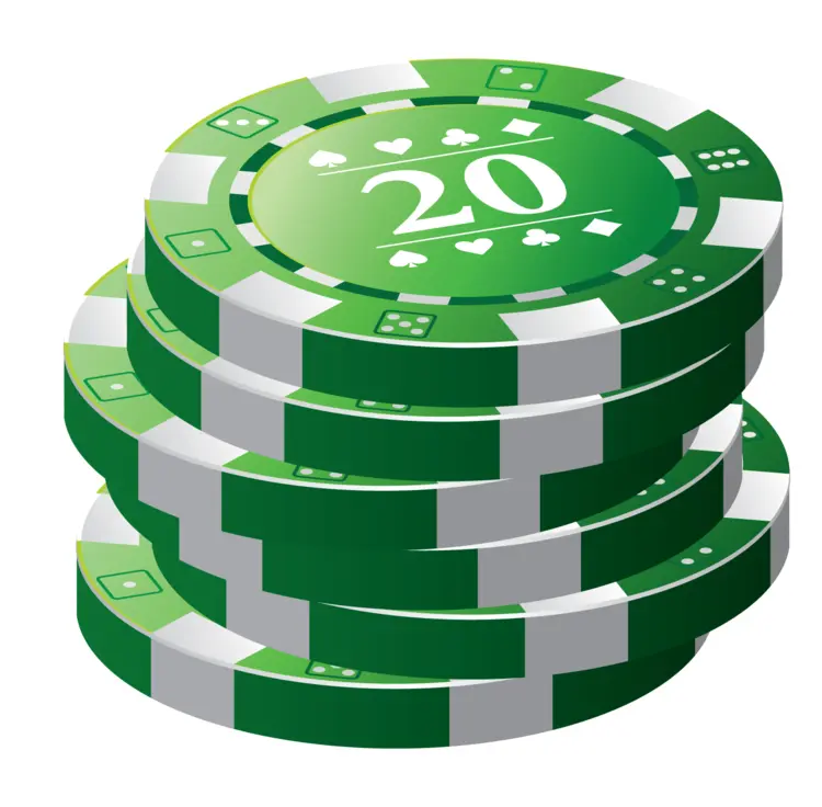 Green Poker Chips Stack