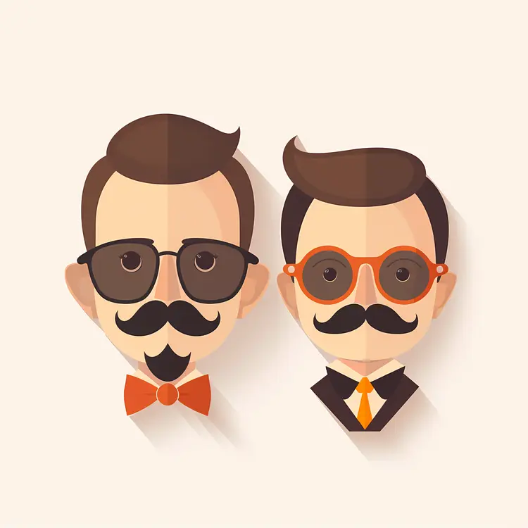 Cartoon Men with Mustaches