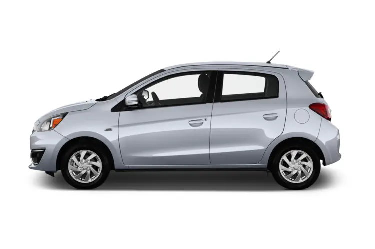 Silver Mitsubishi Hatchback Side View