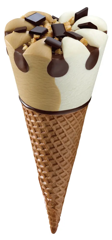 Chocolate and Vanilla Ice Cream Cone