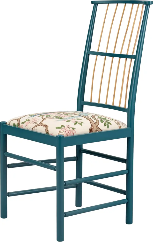 Blue Floral Patterned Chair