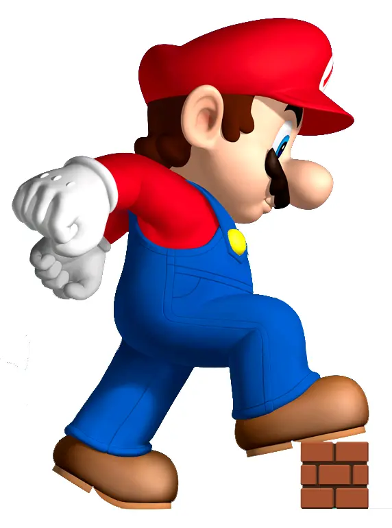 Famous Video Game Character Stepping on Brick
