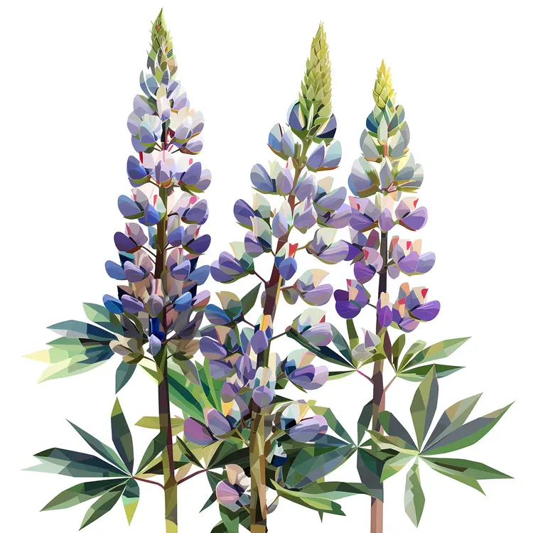 Blooming Purple Lupine Flowers in Spring