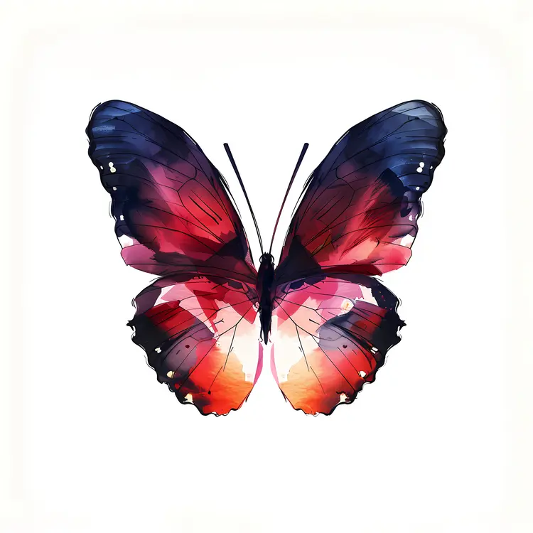 Watercolor Colorful Butterfly