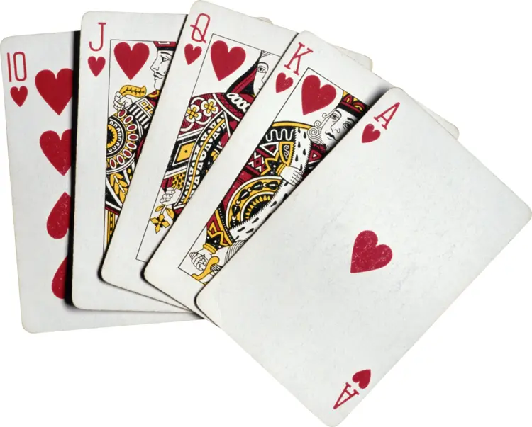 Playing Cards with Hearts Suit