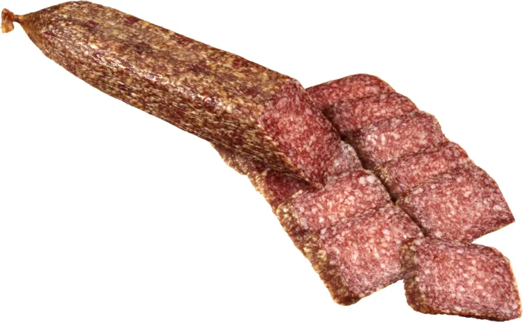 Sliced Salami on Transparent Background