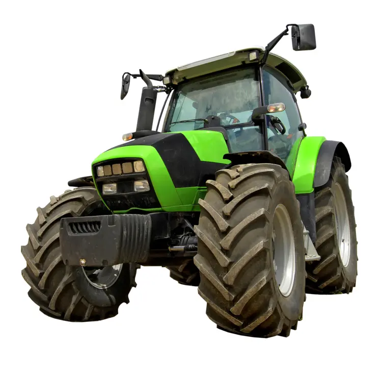 Modern Green Tractor with Large Tires