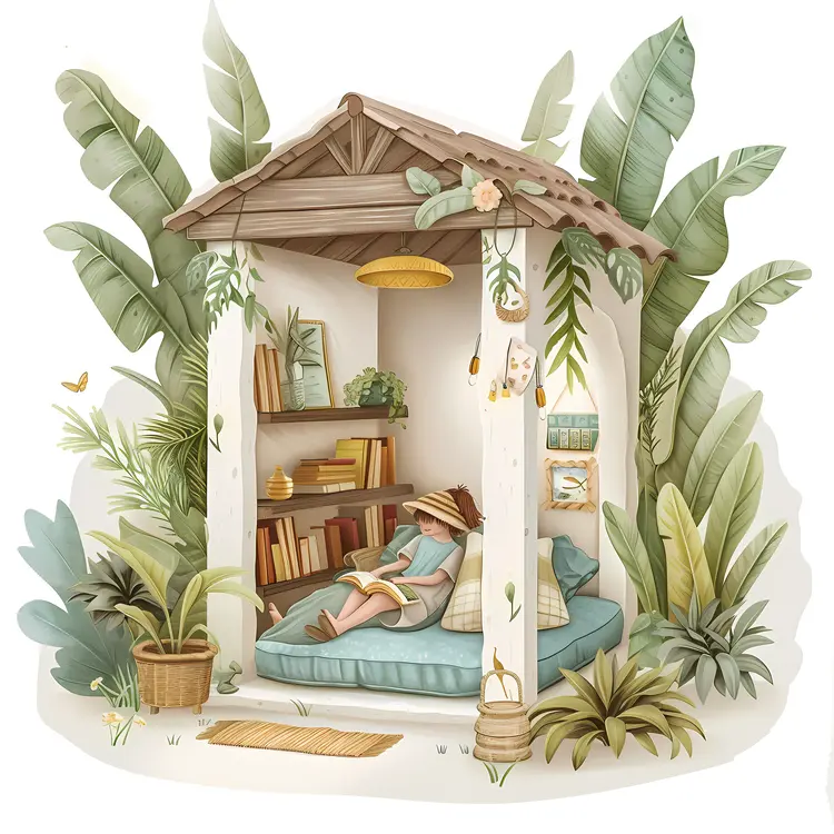 Cozy Reading Nook in Nature
