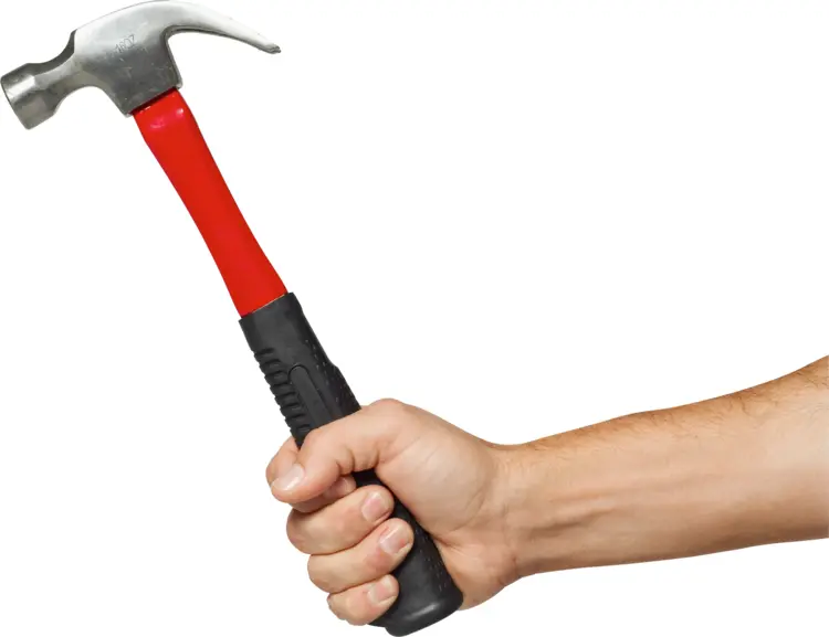 Red-handled Hammer in Hand