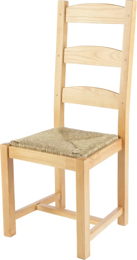 Simple Wooden Chair with Woven Seat